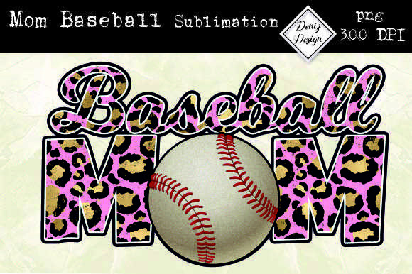 Mom Baseball Sublimation Design in Real Embroidery Use