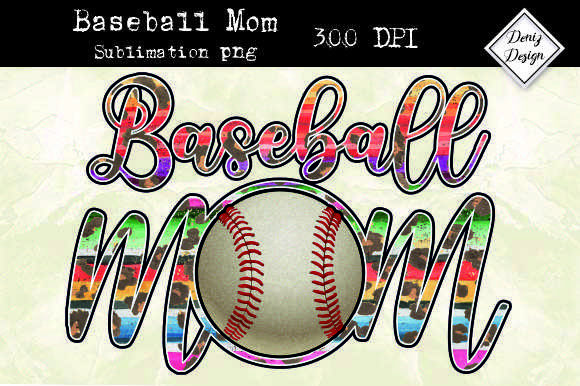 Mom Leopard Baseball Sublimation Design
